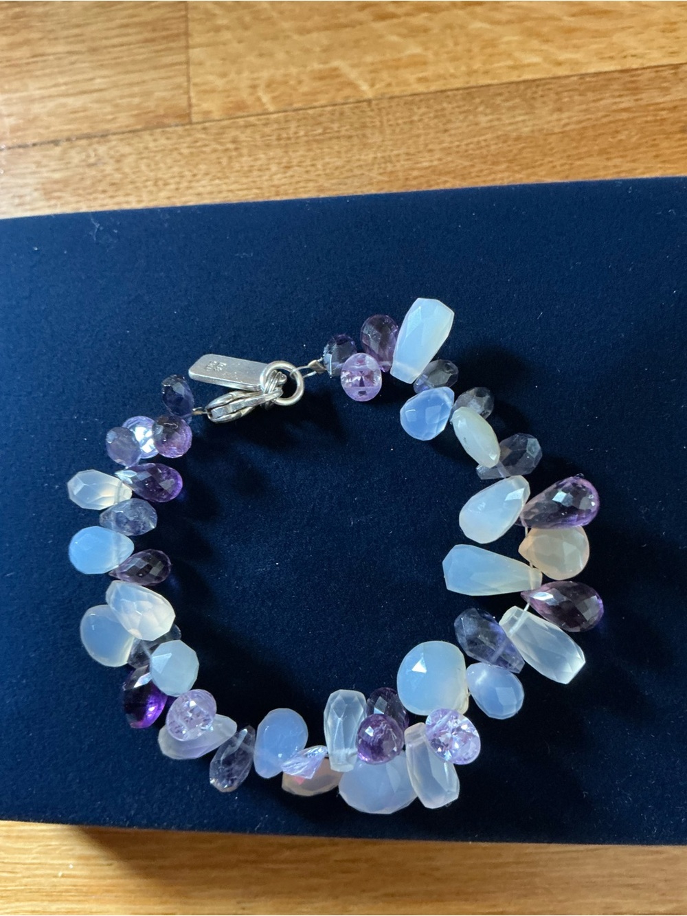 Faceted Lavender and Opalescent Bead Bracelet - Women Jewelry